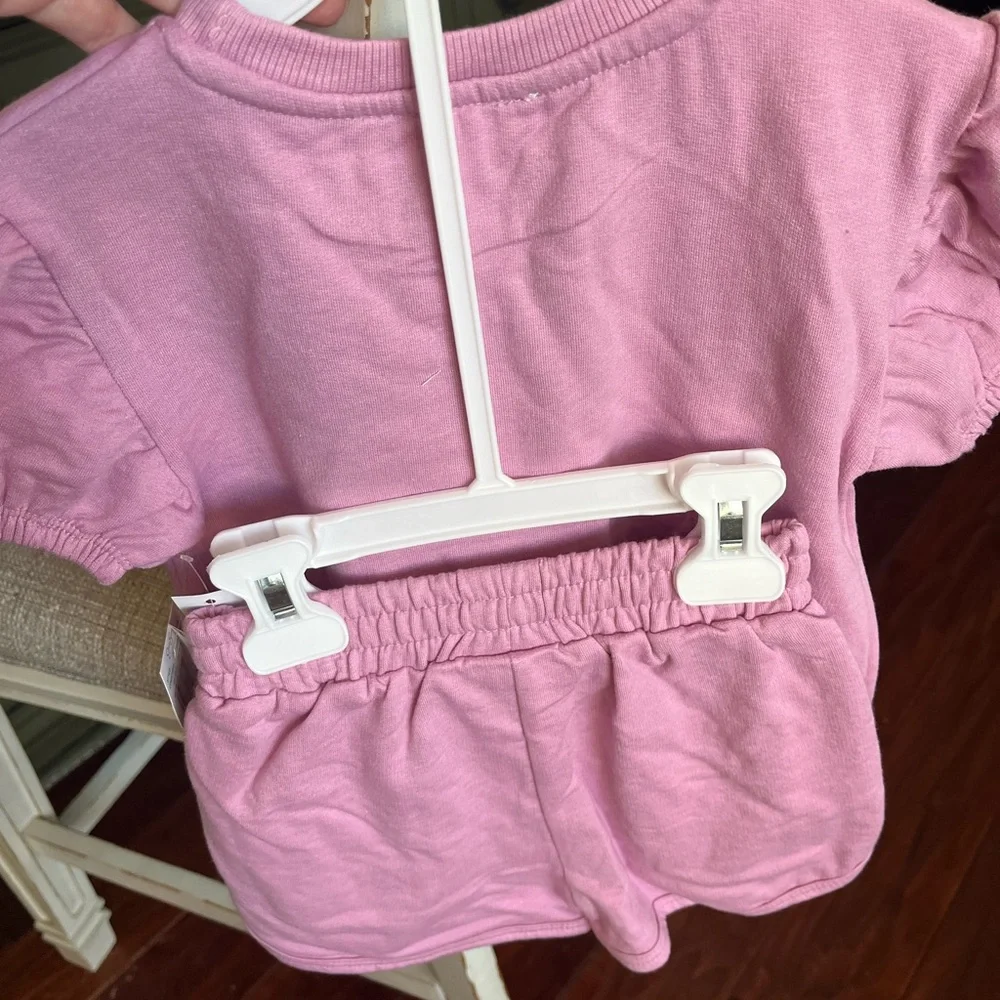 Jessica Simpson Lavender Toddler Top and Shorts Set with Butterfly Detail